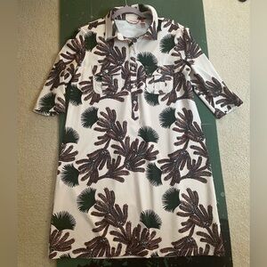 Persifor Tropical Palm 🌴Leaves Shirt Dress XL